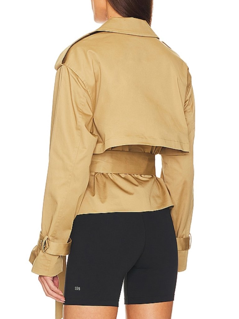 Favorite Daughter The Cropped Charles Trench Coat Large Sand Casual — image 3 of 6
